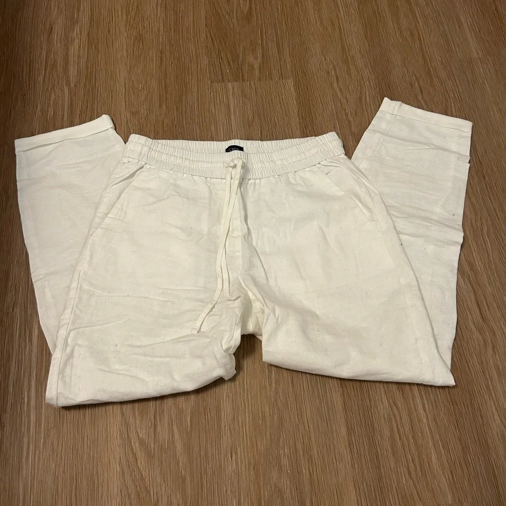 J. Crew women’s white linen pants